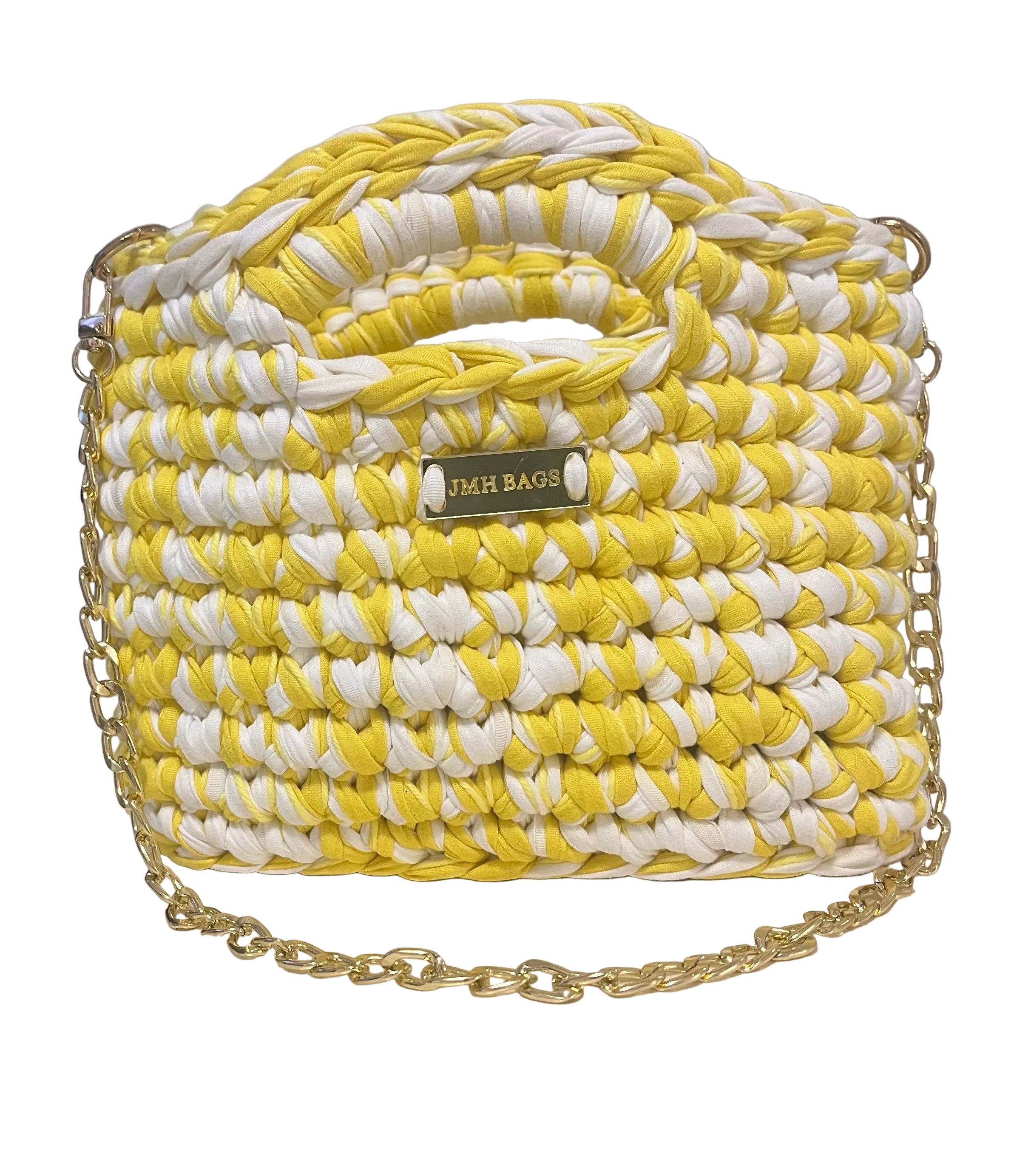 Sunbeam Crochet Tote yellow / white