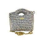 Macrame  Tote Blue / White